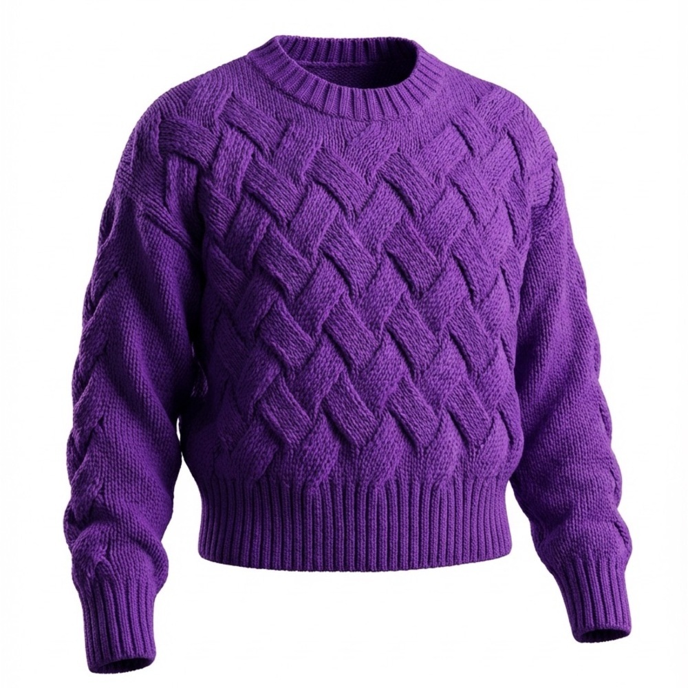 Astr the Label Purple Cable Knit Sweater - Picture 2 of 7